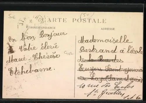 AK Port-Bail, Vue du phare avec le nouveau quai et l`estuaire de la Gerbe