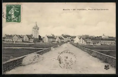 AK Portbail /Manche, Phare et Vue Générale