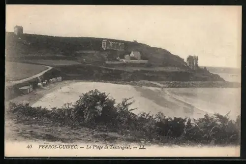 AK Perros-Guirec, La Plage de Trestrignel