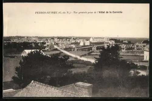 AK Perros-Guirec /C.-du-N., Vue générale prise de l`Hôtel de la Corniche
