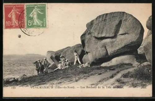 AK Ploumanach /Côtes-du-Nord, Les Rochers de la Tête de Mort