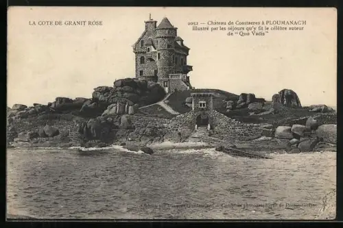 AK Ploumanach, Château de Costaérès sur la Côte de Granit Rose