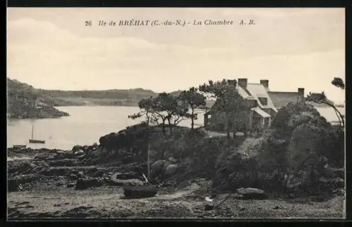 AK Île de Bréhat /C.-du-N., La Chambre avec vue sur la mer et la côte rocheuse