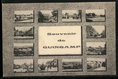 AK Guingamp, Souvenir avec vues multiples de la ville