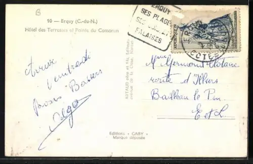 AK Erquy /C.-du-N., Hôtel des Terrasses et Pointe du Cormoran