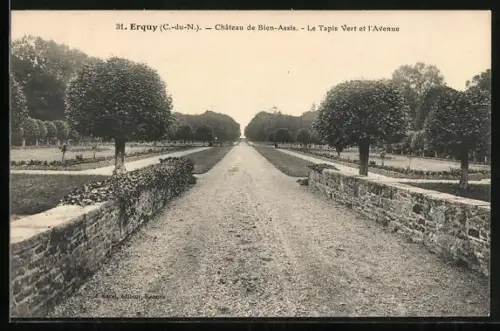 AK Erquy /C.-du-N., Château de Bien-Assis, Le Tapis Vert et l`Avenue