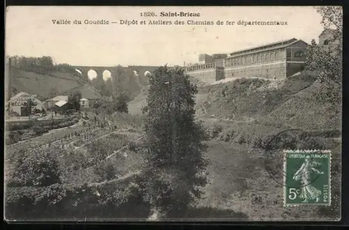 AK Saint-Brieuc, Vallée du Gouédic, Dépôt et Ateliers des Chemins de fer départementaux