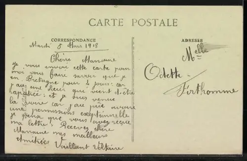 AK Guingamp, Jardin public, Le Kiosque et l`Église