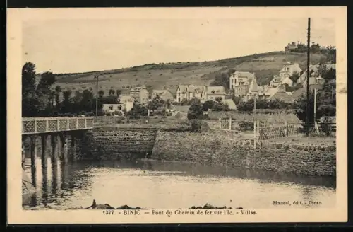 AK Binic, Pont du Chemin de fer sur l`Ic, Villas