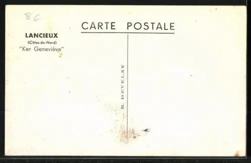 AK Lancieux /Côtes-du-Nord, Ker Geneviève, vue sur mer avec terrasse et arbres