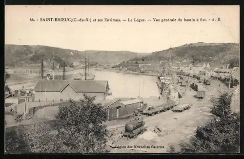 AK Saint-Brieuc /C.-du-N., Le Légué, Vue générale du bassin à flot