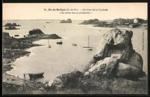 AK Bréhat /C.-du-N., Un Coin de la Corderie «Eu ouine deu ar corderie»