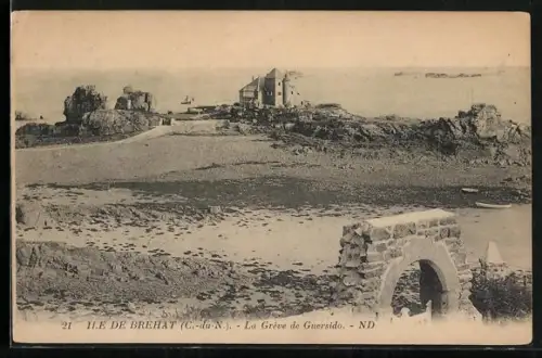 AK Île de Bréhat /C.-du-N., La Grève de Guerzido