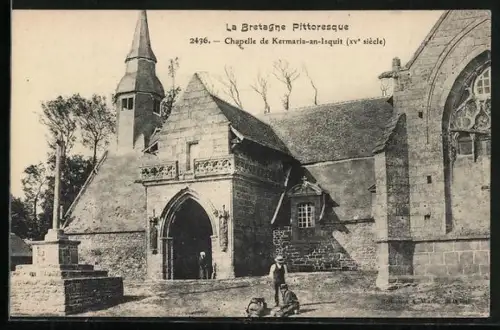 AK Kermaria-an-Isquit, Chapelle du XVe siècle en Bretagne pittoresque