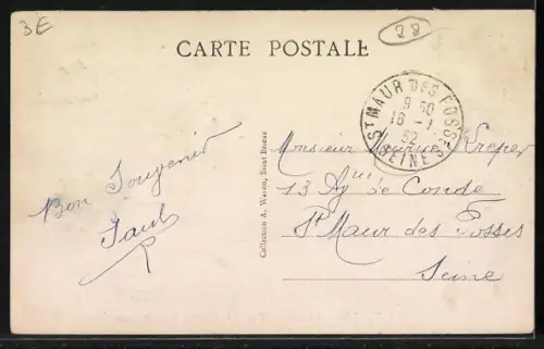 AK Saint-Cast, Vue de la Pointe de la Garde avec maisons et forêt en bord de mer