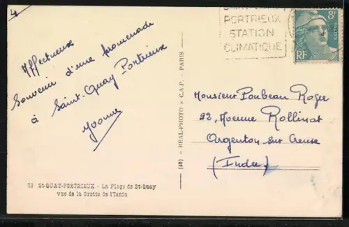 AK St-Quay-Portrieux, La Plage de St-Quay vue de la Grotte de l`Urne