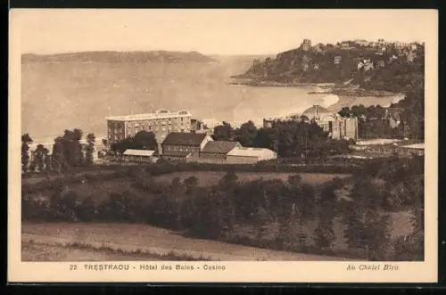 AK Tréstraou, Hôtel des Bains et Casino avec vue sur la côte
