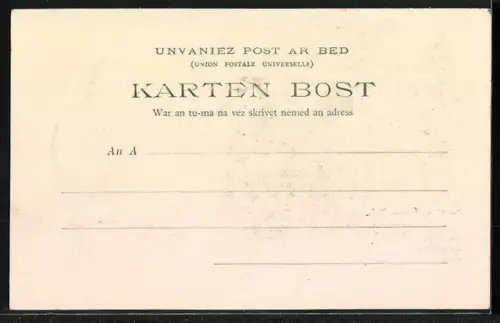 AK Port-Blanc, Vue générale et l`escalier qui monte à la Chapelle