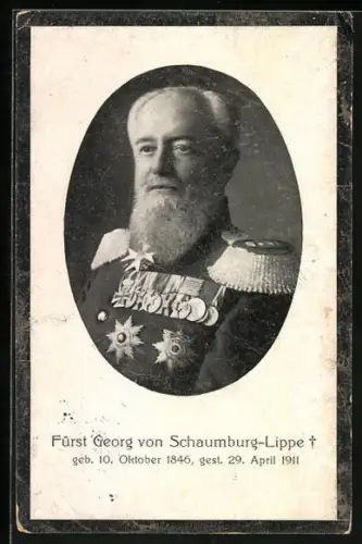 AK Fürst Georg von Schaumburg-Lippe mit Orden