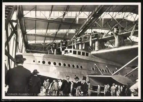 AK Dornier Flugschiff D X in der Halle