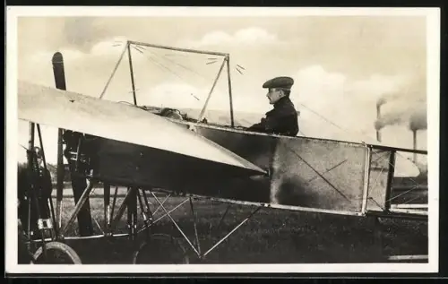 AK Pardubice, Memorial inz. Jana Kaspara, Pilot J. Kaspara in seinem Flugzeug