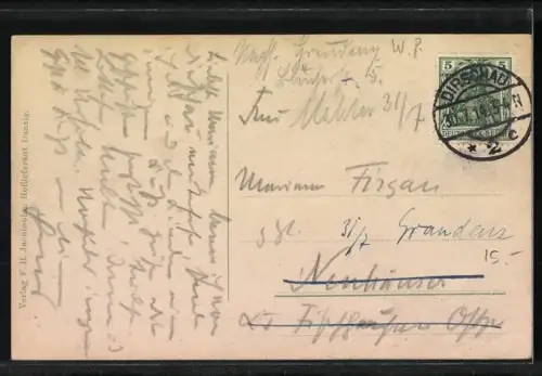 AK Dirschau / Tczew, Luftschiff über den Weichselbrücken