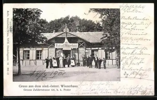 AK Wiener Prater, nieder.-österr. Winzerhaus, Grosse Zufahrtstrasse 124