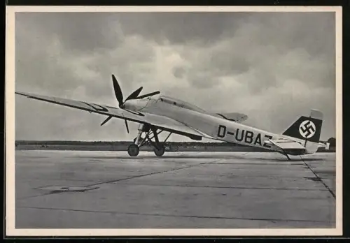 AK Ganzmetall-Flugzeug Junkers-Ju 49, D-UBAZ