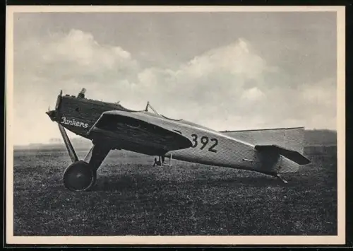 AK Junkers-A 20, offenes Ganzmetall-Flugzeug