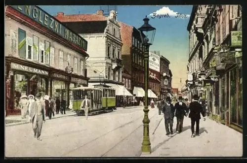 AK Zagreb, Ilica, Strassenbahn