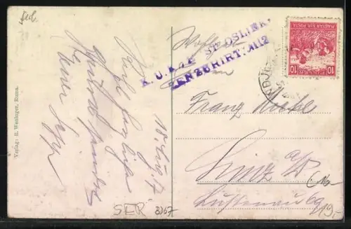 AK Ruma, Strassenpartie mit Geschäft von Josef Rosenzweig