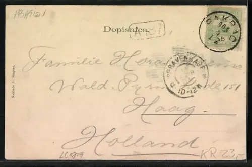 AK Pakrac, Strassenpartie mit Geschäften