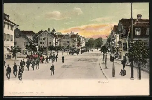 AK Luzern, Obergrund mit Passanten