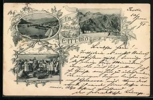 AK Cattaro, Markt von Porta marina, Marina