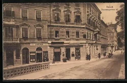 AK Susak, Strosmajerova ul. mit Geschäften