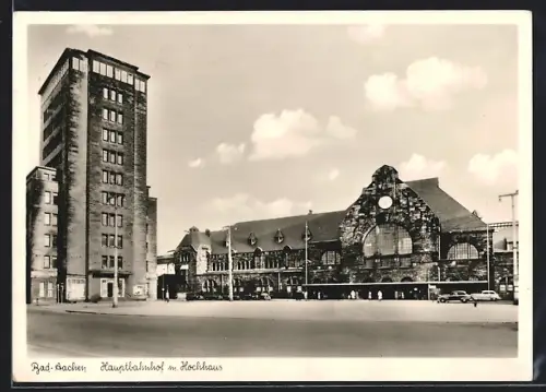 AK Bad Aachen, Hauptbahnhof, Hochhaus