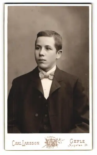 Fotografie Carl Larsson, Gefle, Nygatan 34, Porträt eines jungen Mannes