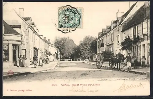 AK Clion /Indre, Rue et Avenue du Château