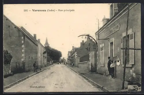 AK Varennes /Indre, Rue principale, Strassenpartie