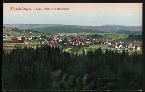 AK Finsterbergen i. Thür., Blick vom Hainfelsen