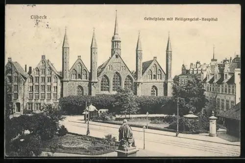 AK Lübeck, Geibelplatz mit Heiligengeist-Hospital