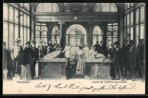 AK Wiesbaden, Inneres der Kochbrunnentrinkhalle