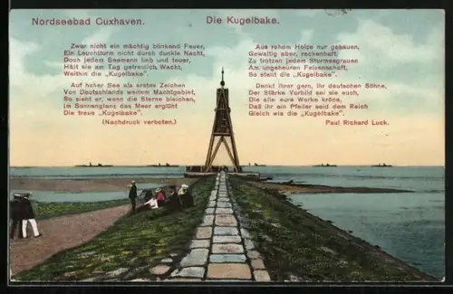 AK Cuxhaven, Kugelbake, Deich, Nordsee