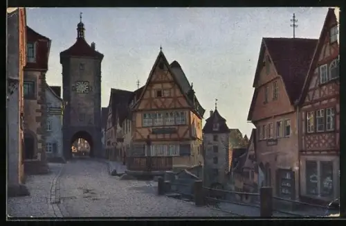 AK Rothenburg / Tauber, Plönlein, Siebersturm, Steige