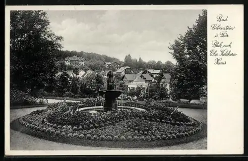 AK Bad Liebenstein i. Thür., Blick nach Else Kolshorn-Haus, Brunnen, Gartenanlage