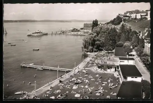 AK Meersburg am Bodensee, Strandbad mit Cafe