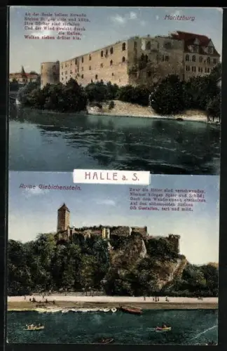 AK Halle a. S., Moritzburg, Ruine Giebichenstein