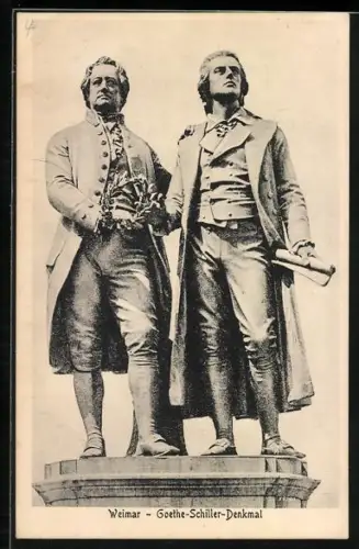 AK Weimar / Thüringen, Goethe-Schiller-Denkmal