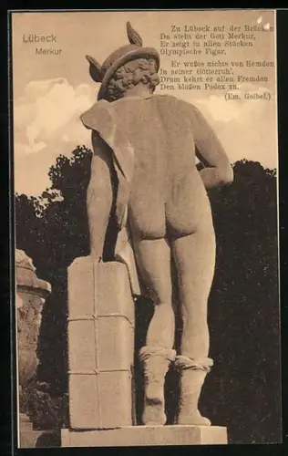 AK Lübeck, Merkur-Statue