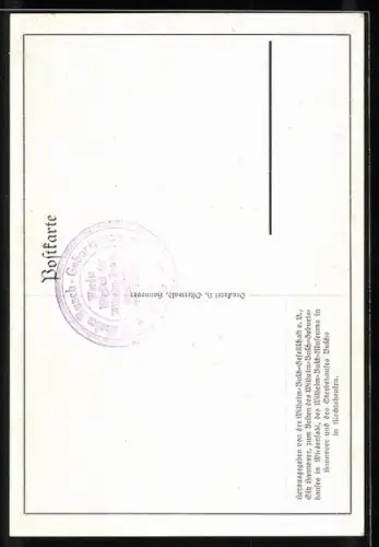 Künstler-AK Wilhelm Busch: Denkmal im Wiedenfahl